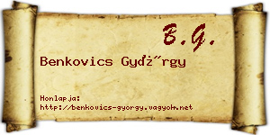 Benkovics György névjegykártya