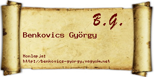 Benkovics György névjegykártya