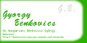 gyorgy benkovics business card